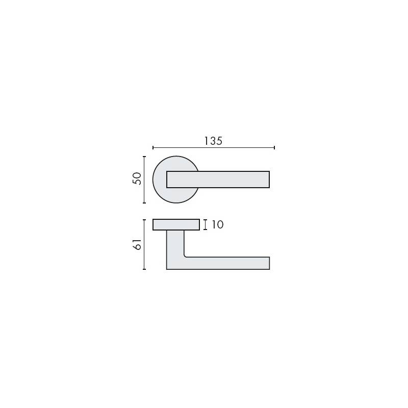 Paire de béquilles ELLE sur rosace ronde, graphite- mat