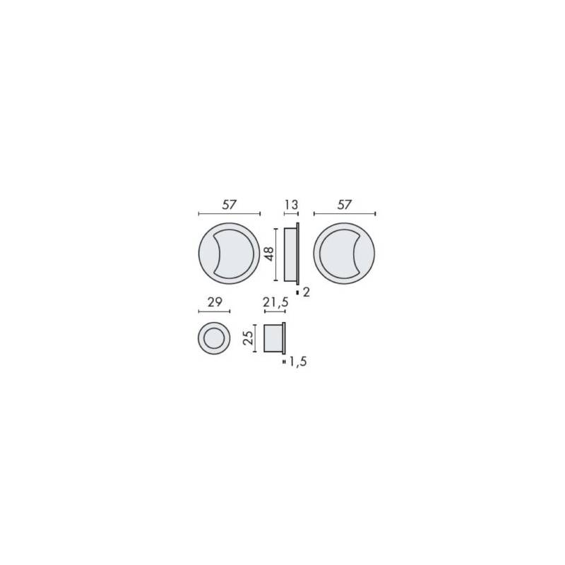 Cuvette encastrée OPEN Ø 57 mm,laiton mat
