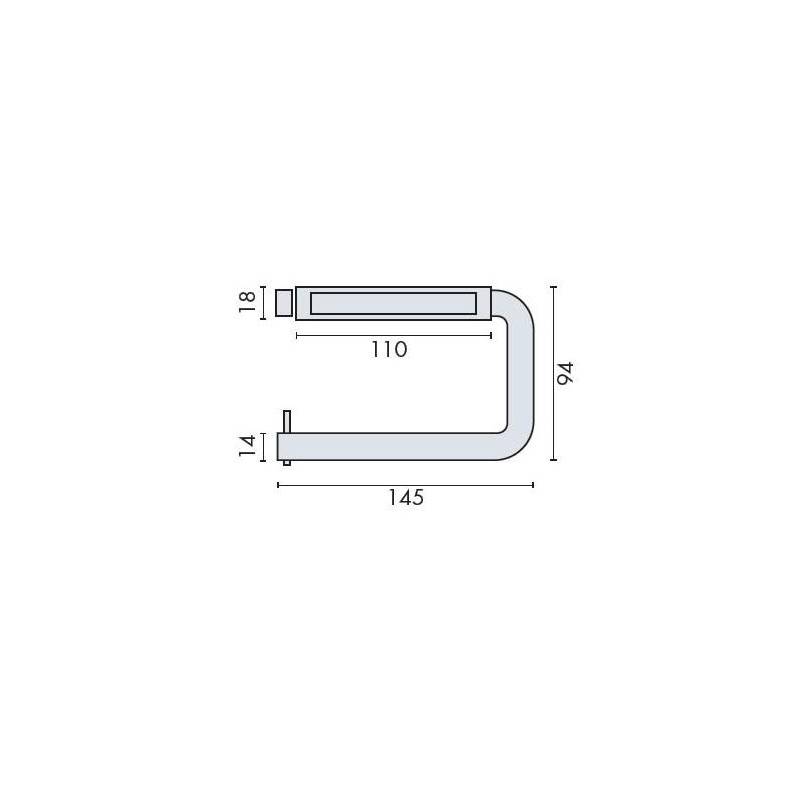 Dérouleur papier WC Ø 14x145x94 mm, support blanc, inox brossé 316