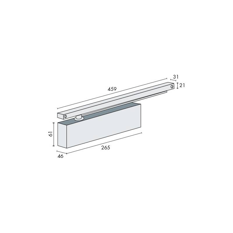 Ferme-porte EXS 510, capot 3 côtés inox, force 1-4, argent