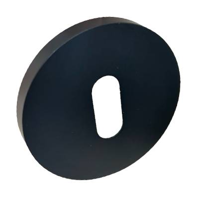 Paire de rosaces clé L  D:53 mm série Project, finition galvanisé noir mat 19G