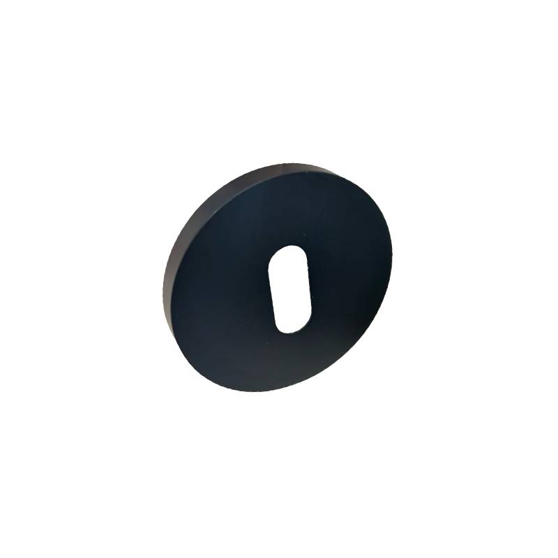 Paire de rosaces clé L  D:53 mm série Project, finition galvanisé noir mat 19G