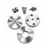 Paire de rosaces rondes diam.50mm pour montage simple ou double traversant inox