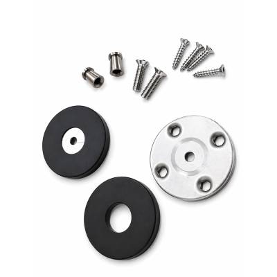 Paire de rosaces rondes diam.50mm pour montage simple ou double traversant noir