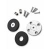 Paire de rosaces rondes diam.50mm pour montage simple ou double traversant noir