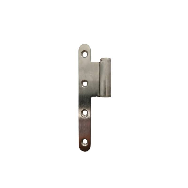 1/2 Paumelle EXS 1.61-F, 140*70 bouts ronds. Femelle droite inox brossé
