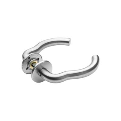 Paire de béquilles M 19 mm sur rosace ronde, inox brossé 316