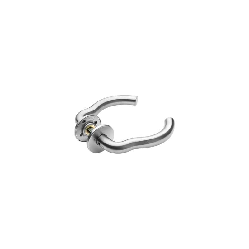 Paire de béquilles M 19 mm sur rosace ronde, inox brossé 316