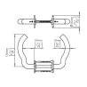 Paire de béquilles M 19 mm sur rosace ronde, inox brossé 316
