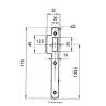 Gâche simple empennage pour serrure EXS inox