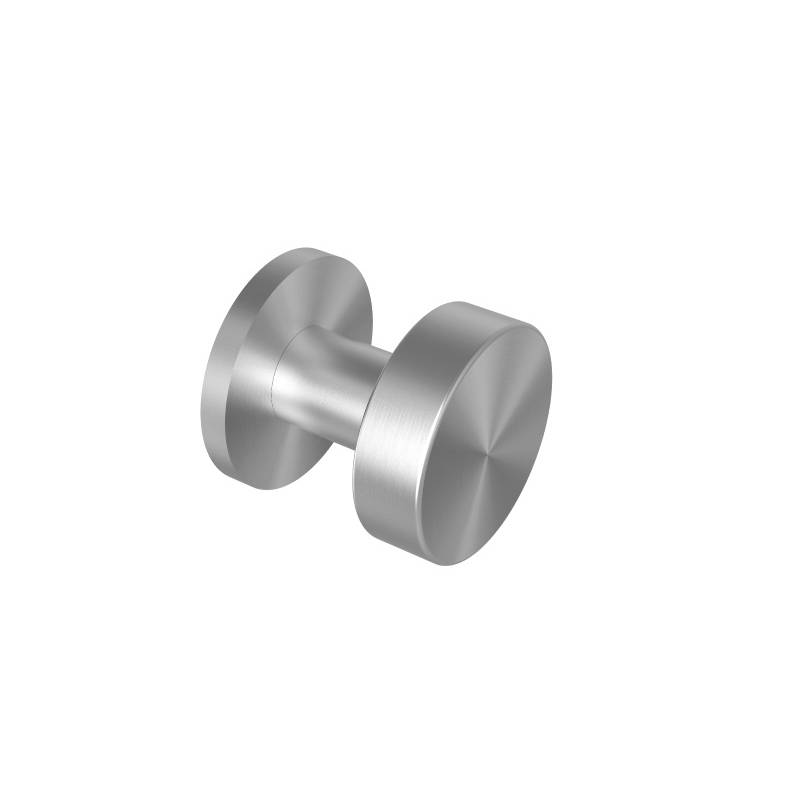 Bouton fixe sur rosace ronde série Project, inox brossé 304