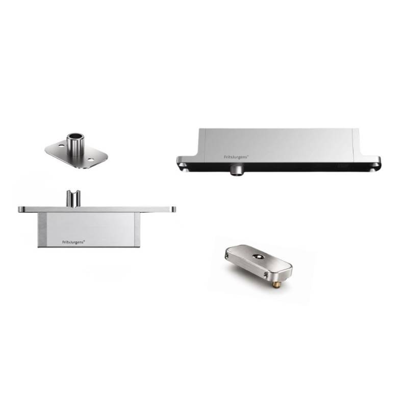 Ensemble pivots ST ONE G/TP70 Fx + plaques rectangulaires inox avec arrêt 0°&amp;90°