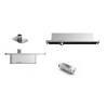 Ensemble pivots ST ONE G/TP70 Fx + plaques rectangulaires inox avec arrêt 0°&amp;90°