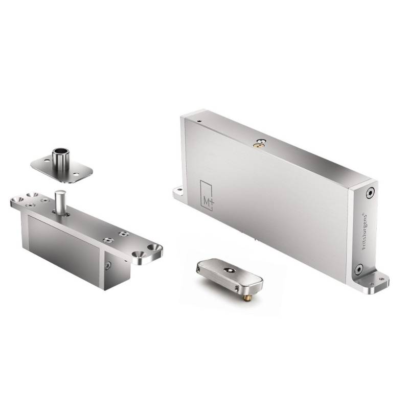 Ensemble pivot Système M réf. STM+40-AA/TP40  avec plaque rectangulaire inox