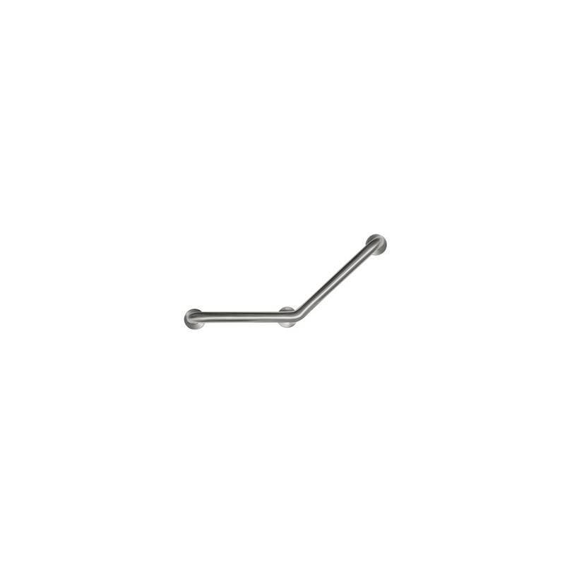Barre d'appui coudée à 135° droite, inox brossé 304
