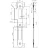 Gâche double empennage pour serrure EXS à rouleau inox