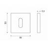 Paire de rosaces carrées clé L (CC6), graphite mat