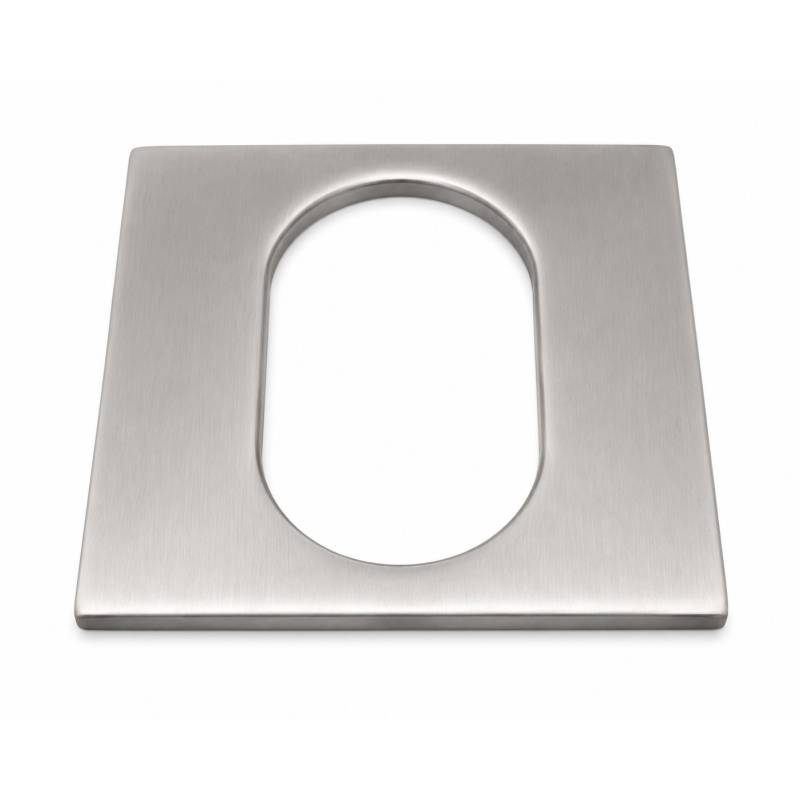 Rosace extérieure carré 65x65 protecteur de cylindre A2P**, chromé mat