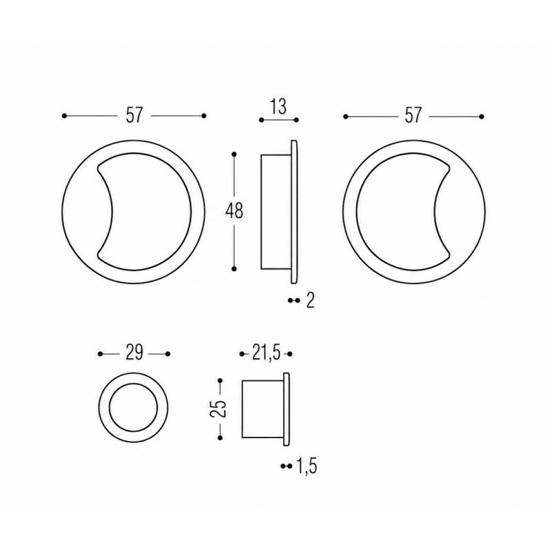Cuvette encastrée OPEN Ø 57 mm, noir