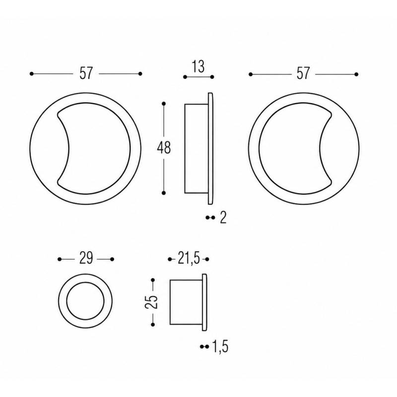Cuvette encastrée OPEN Ø 57 mm,laiton mat