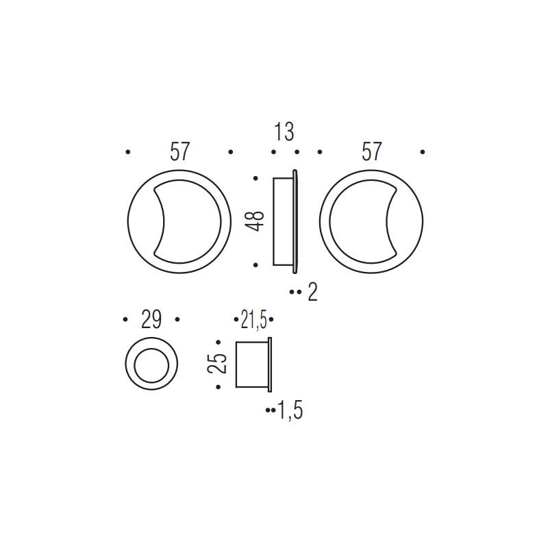 Cuvette encastrée MOOD ONE ronde Ø 57 mm,C10 Violet