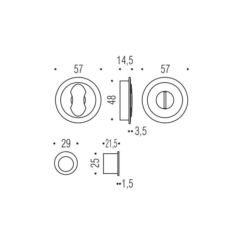 Cuvette encastrée MOOD ONE ronde Ø 57 mm sans serrure ,C01 Blanc