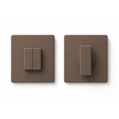 Paire de rosaces carrées conda sans voyant (CR) MOOD DUE Q C02 bronze