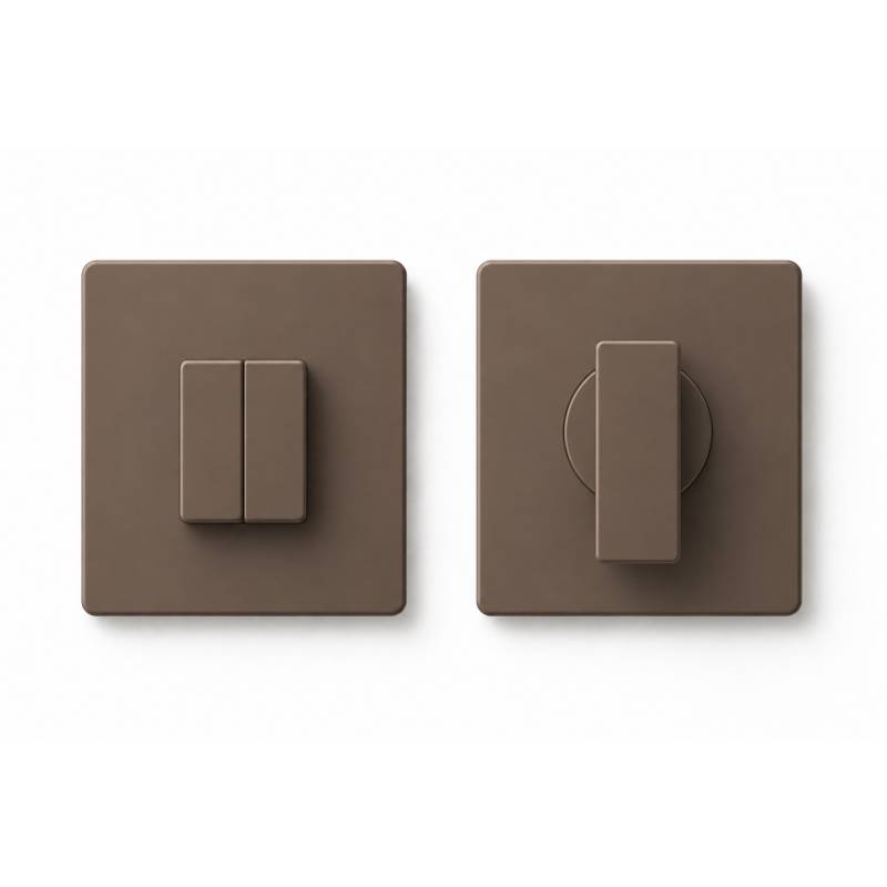 Paire de rosaces carrées conda sans voyant (CR) MOOD DUE Q C02 bronze