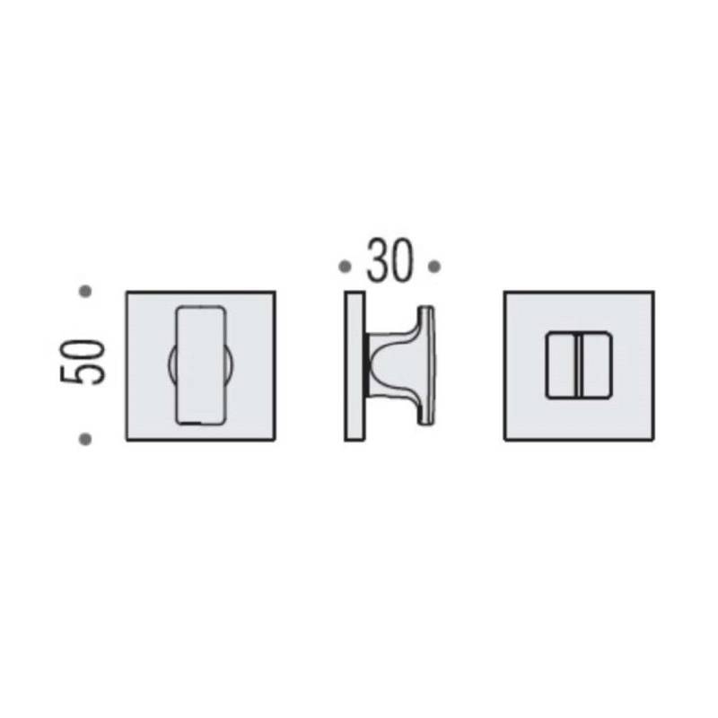 Paire de rosaces carrées conda sans voyant (CC6), graphite mat