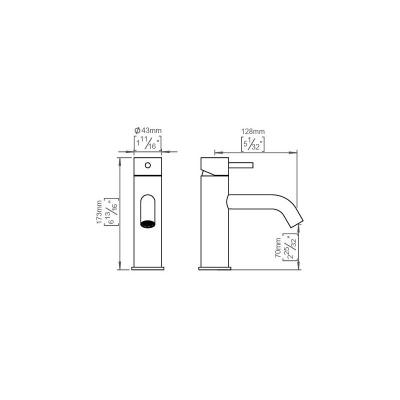 Robinet mitigeur en laiton mat – Hauteur 173 mm – Bec 130 mm