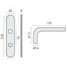 Paire de béquilles sur plaque LOGINOX C 16 mm fonction WC, inox poli